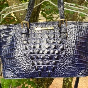 Blue leather gator embossed purse